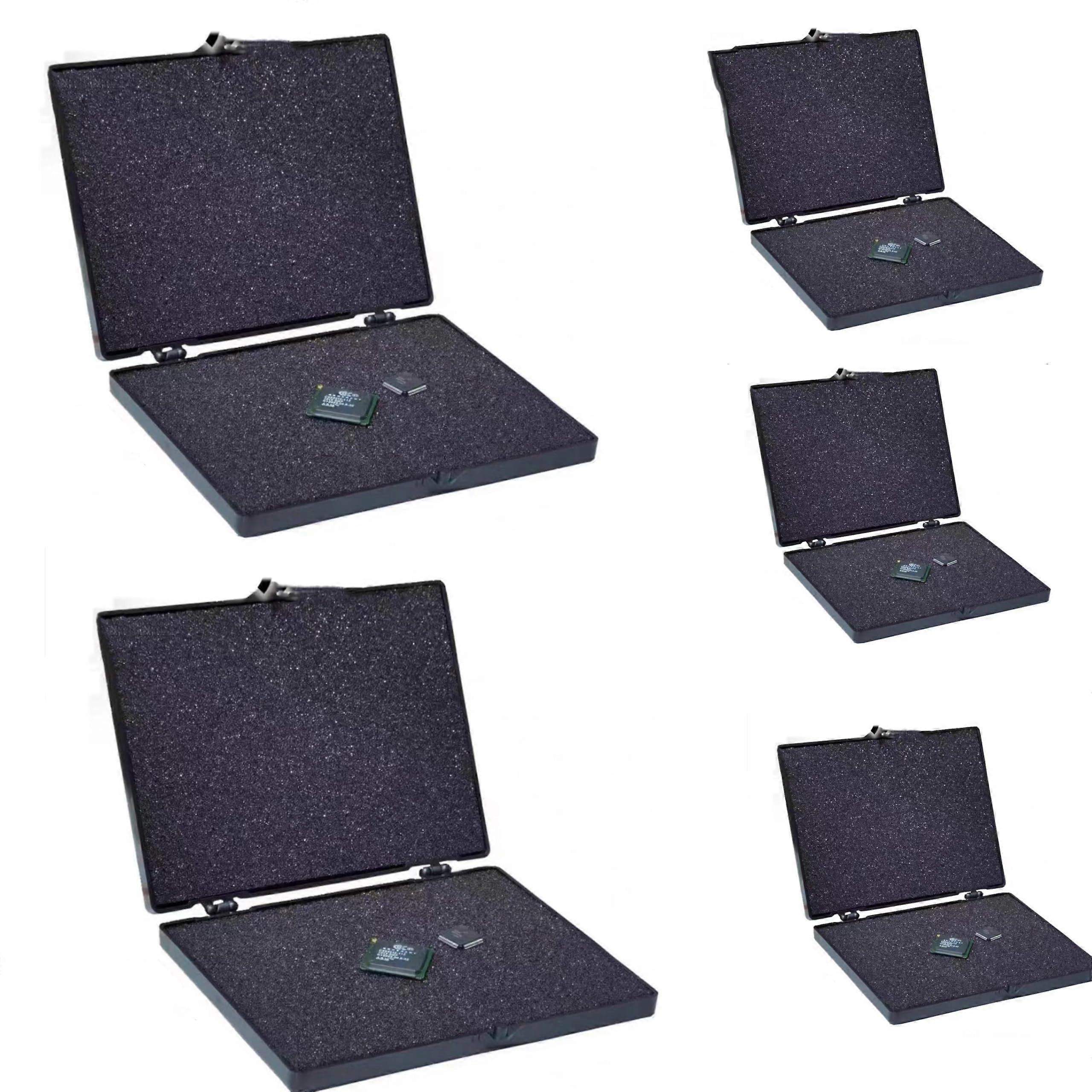 5 Pack ESD Safe IC Storage Boxes with Antistatic Foam, CrushResistant Component Organizer for BGA SMD