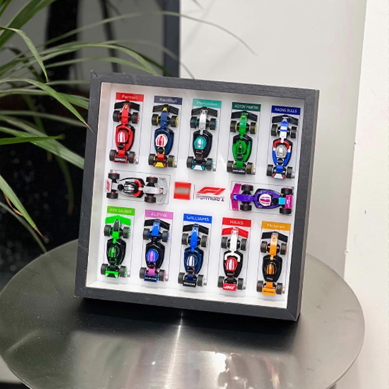 F1 Car Display Frame Solid Wood Wall Mounted Case for  71049 Formula 1 Model Style 2