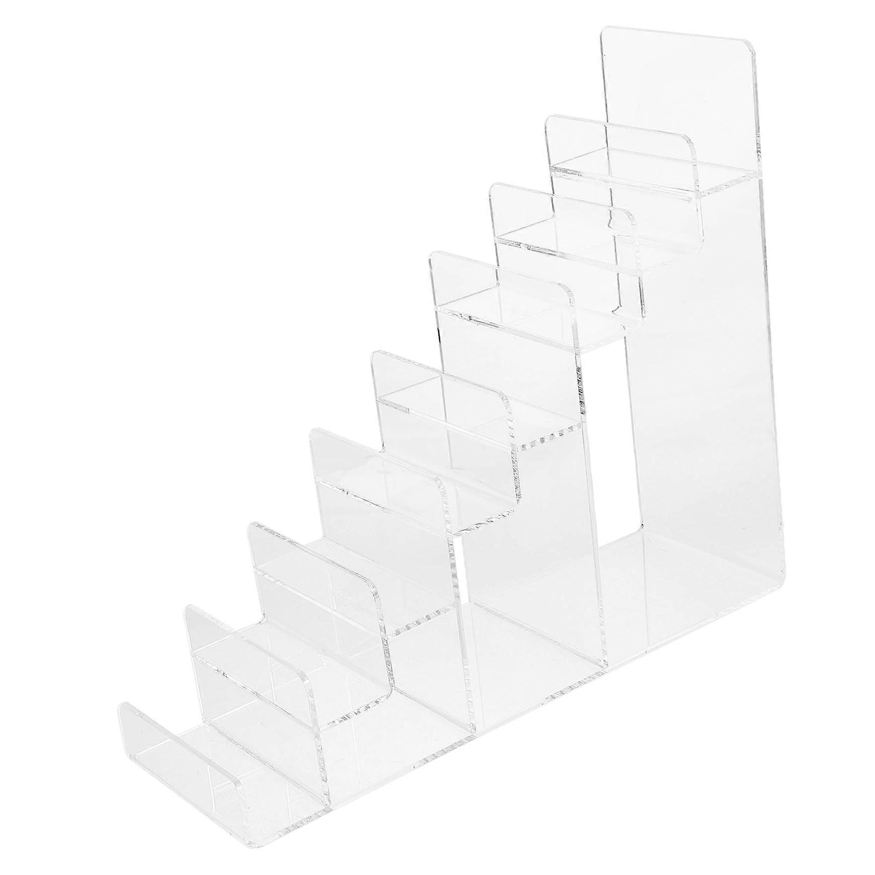 Clear Acrylic MultiTier Purse Display Stand Riser for Tabletop Wallet and Accessories Organizer