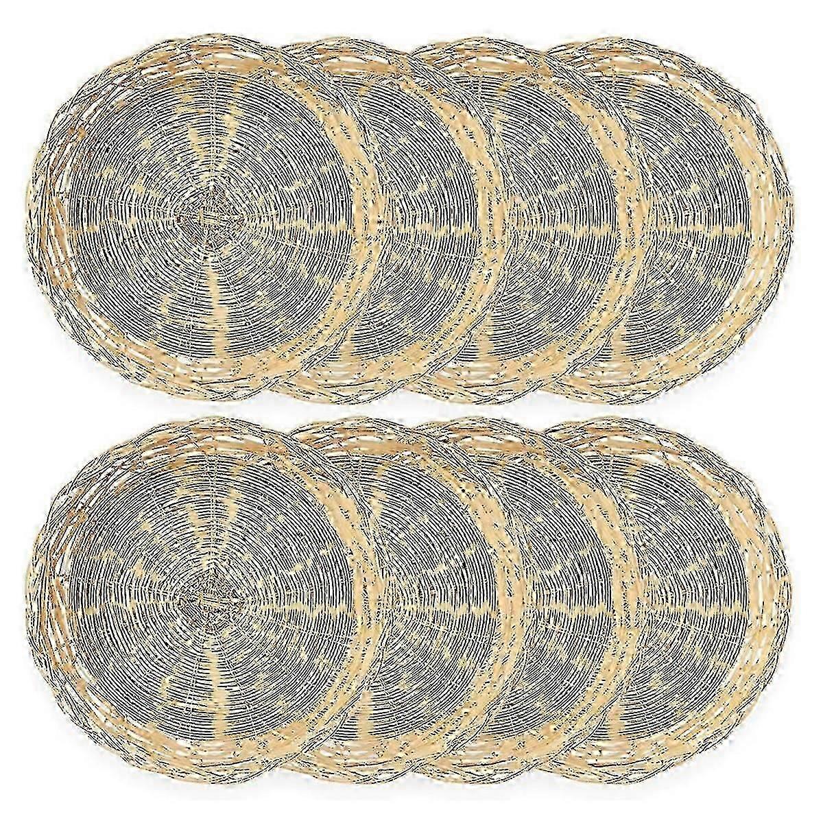 8 Pack Bamboo Paper Plate Holders 10 Inches Reusable