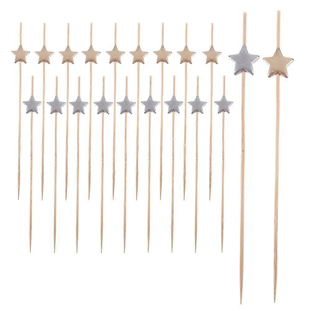 Bambucocktailpinnar, stjärnformade, 12 cm, 20-pack
