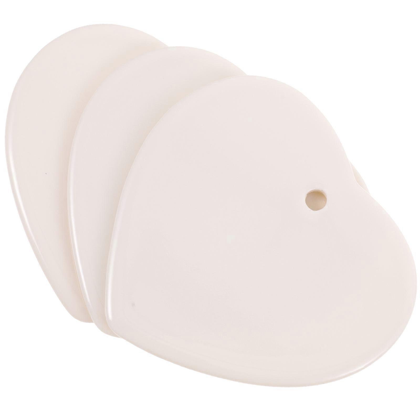 Ceramic Heart Shape Pendant for DIY Painting 3Pcs White Set