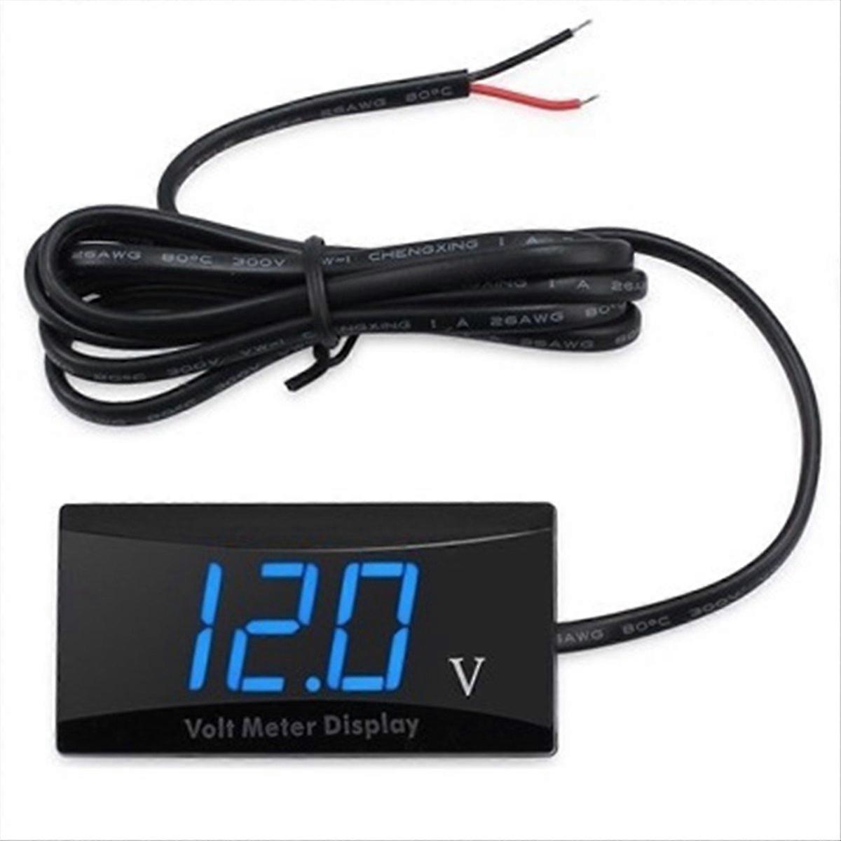 12V Battery Voltmeter Display Digital Voltmeter LED Blue Light