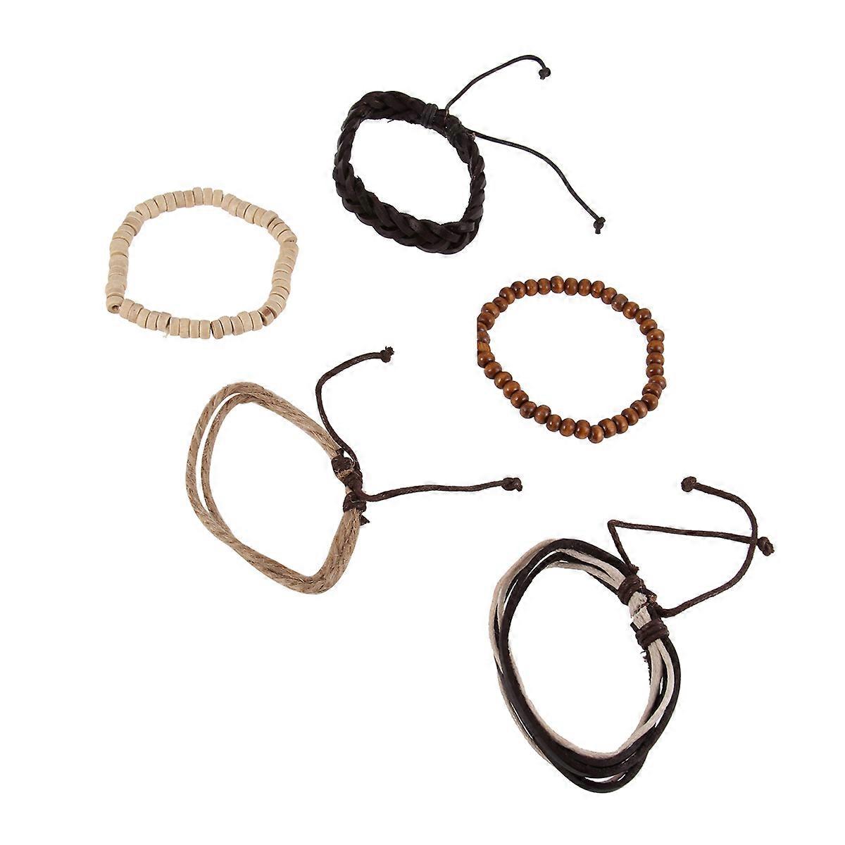 Decorative Anklets Bead Weaving Bracelets for Women 5Pcs Set