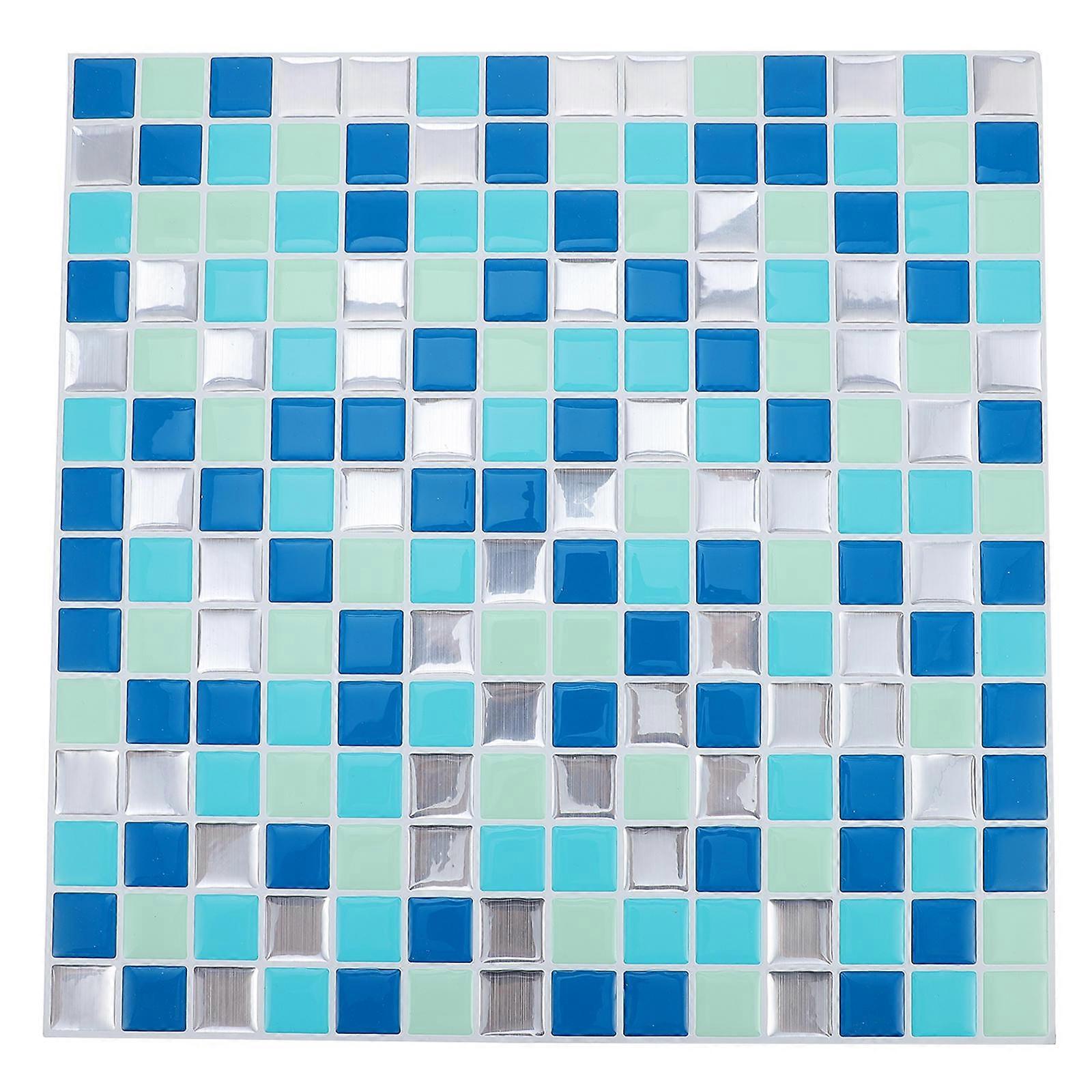Blue Mosaic Pattern Wall Decal for Living Room Decor 1 Sheet
