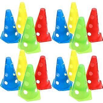 Cônes de terrain de jeu pour événements sportifs - Multicolores - Lot de 24