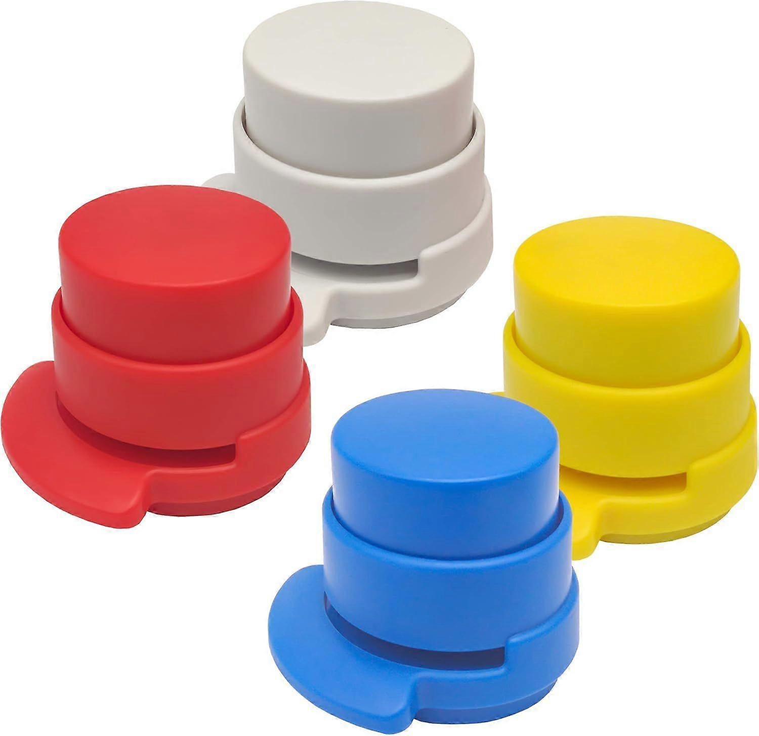 4 Pcs Needle-free Stapler, Stapleless Mini Stapler, Environmentally Friendly