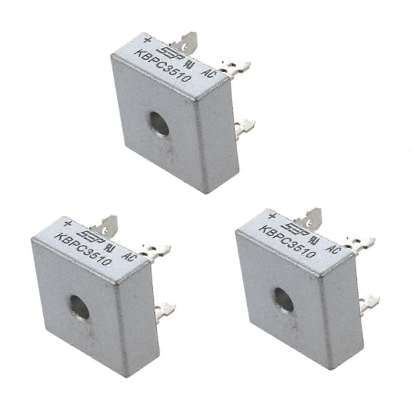 35A 1000V Single Phase Square Diode Bridge Rectifier for PCB, 3-Pack