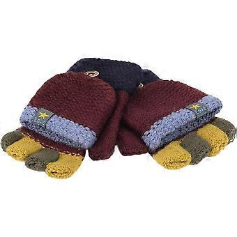 Knitted Half Finger Gloves with Flip Mitten for Kids, Unisex Warm Texting Gloves, Touchscreen Compatible