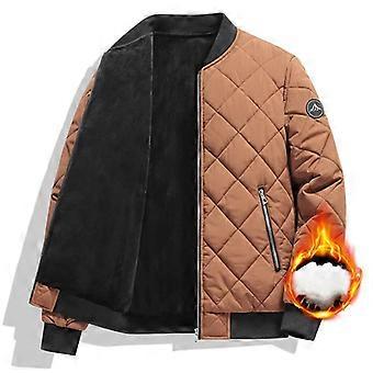 Abrigo acolchado cálido informal para hombre, talla grande, corte holgado, forrado de felpa.