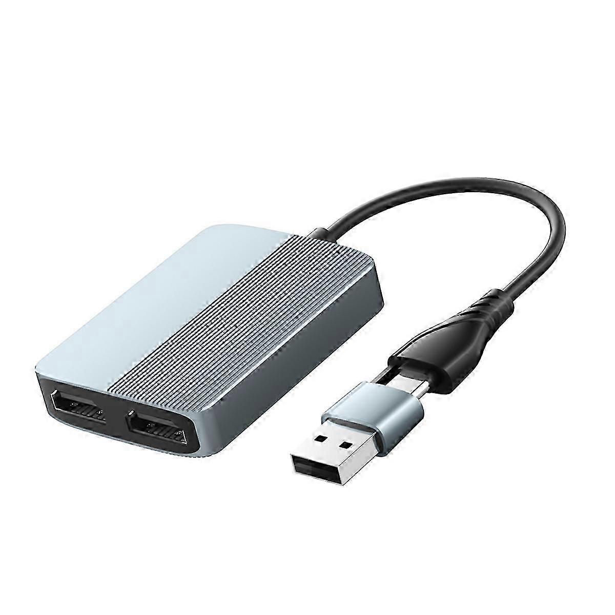 USB+Type-C to Dual -Compatible Adapter Extend Splitter