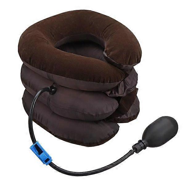 Inflatable Pillow for Neck Massage Brown