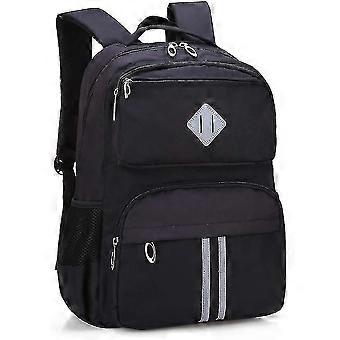 Bolsas escolares para meninas meninos, design reflexivo Multi Pocket Teen School Mochila, Mochila de Lazer Impermeável, Preto