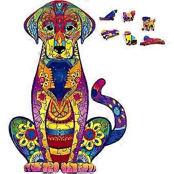 Wooden Puzzles for Adults,Unique Shaped Jigsaw Puzzles,Wooden Animals Shaped Puzzles,Magic Wooden Jigsaw Puzzles,103 Pieces Labrador Unique Puzzles,Wo