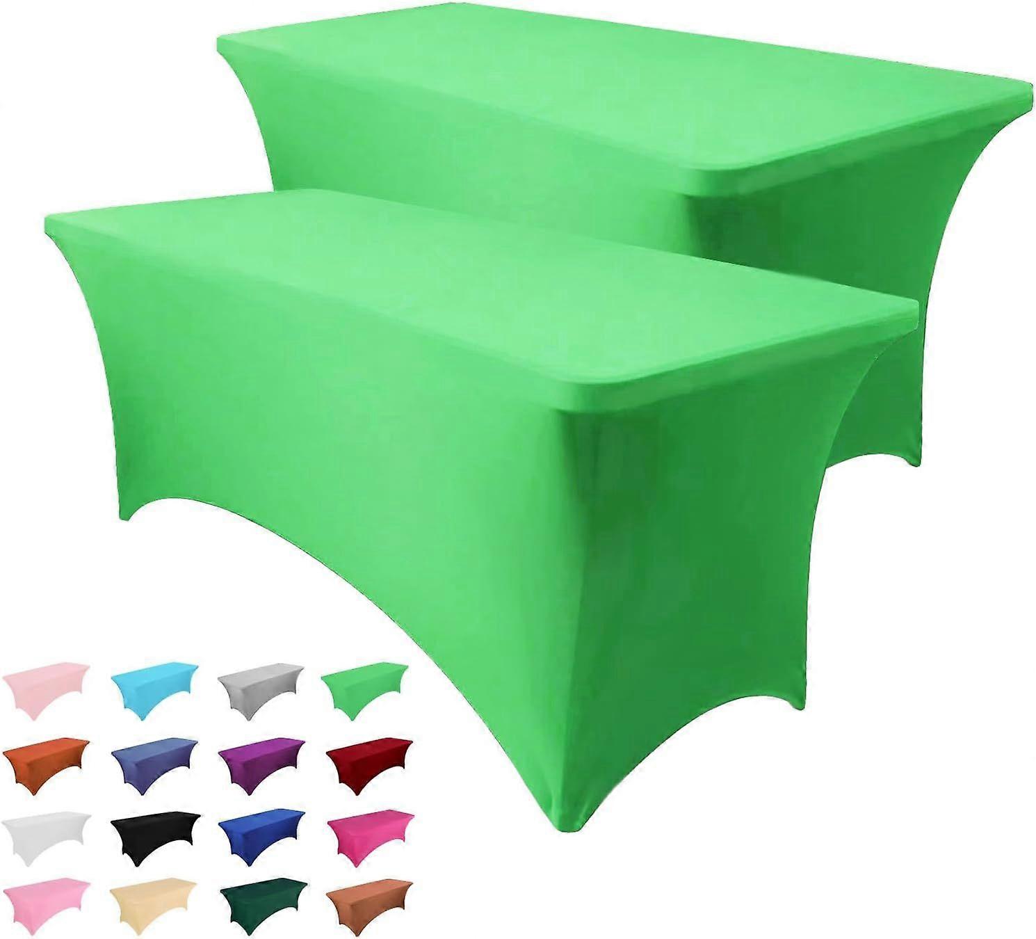 2 Pack 4FT Table Cloth for Rectangular Tablecloth Bluish Gray Stretch Fitted