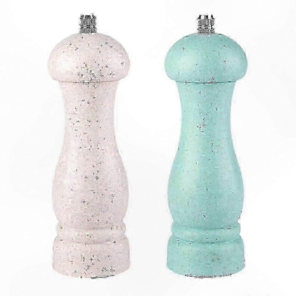 Premium Adjustable Oak Salt and Pepper Mill Set, Refillable Grinder