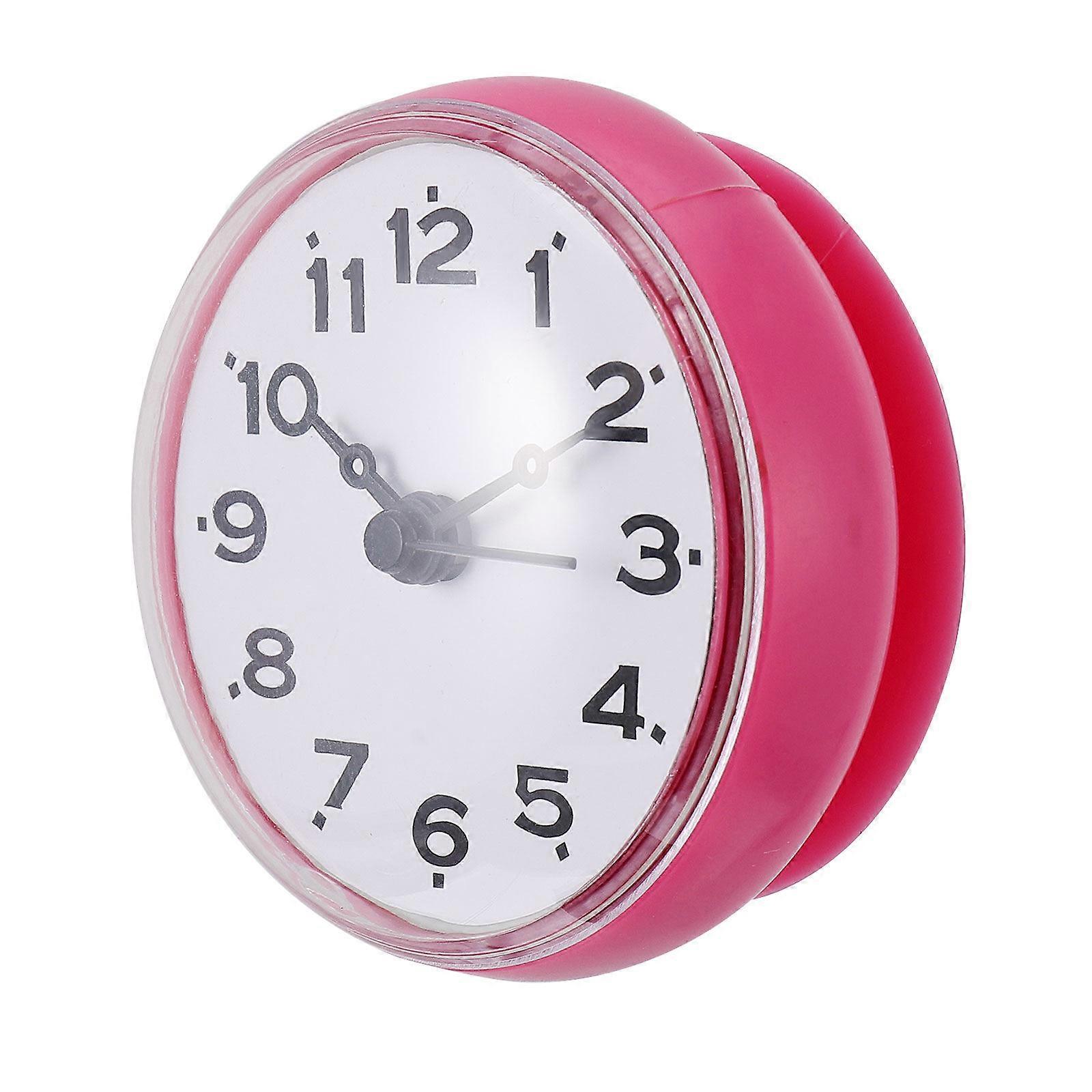 1Pc Waterproof Wall Clock Bathroom Mute Wall Clock Suction Cup Hanging Clock