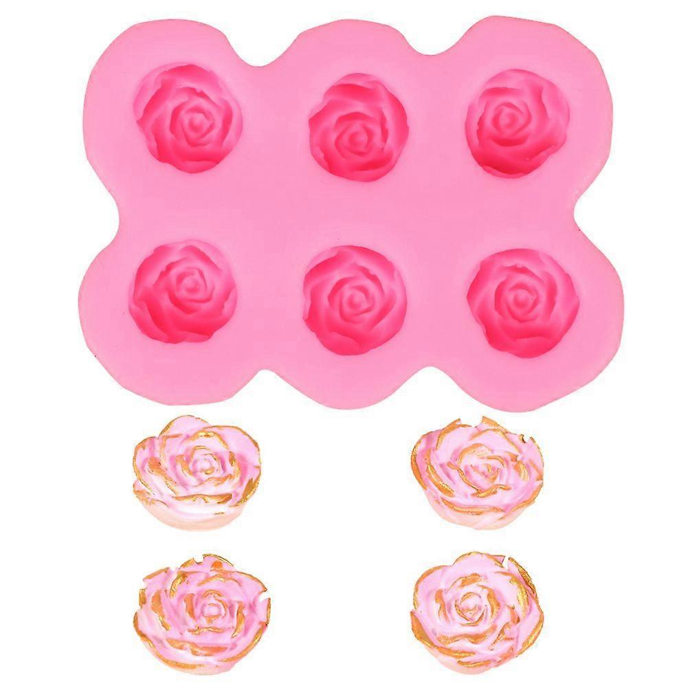 6-hole rose-shaped chocolate mold - 1PC