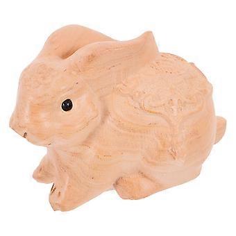 Hand Carved Wooden Rabbit Figurine For Home Decor Festival Bunny Sculpture For Living Room Cute Animal Decoration Retro Rabbit For Desktop