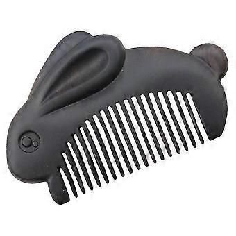 Pettine in legno nero a forma di coniglio per la cura dei capelli, set da 3 piccoli pettini