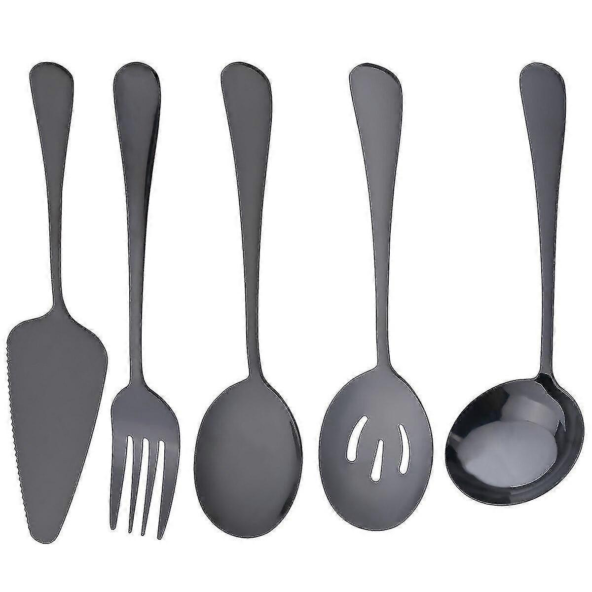 5Pcs Kitchen Stainless Steel Dinnerware Set