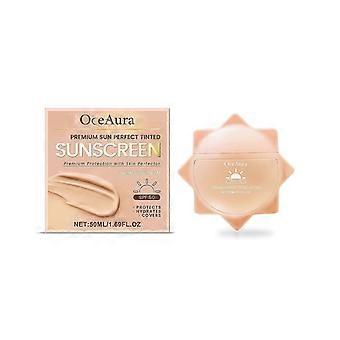 Sonnenschutz SPF 50 - Premium Sun Perfect getönte Sonnencreme SPF 50 - Breitspektrum-Sonnenschutz - Starker UVA/UVB-Schutz - Leicht und wasserdicht und por