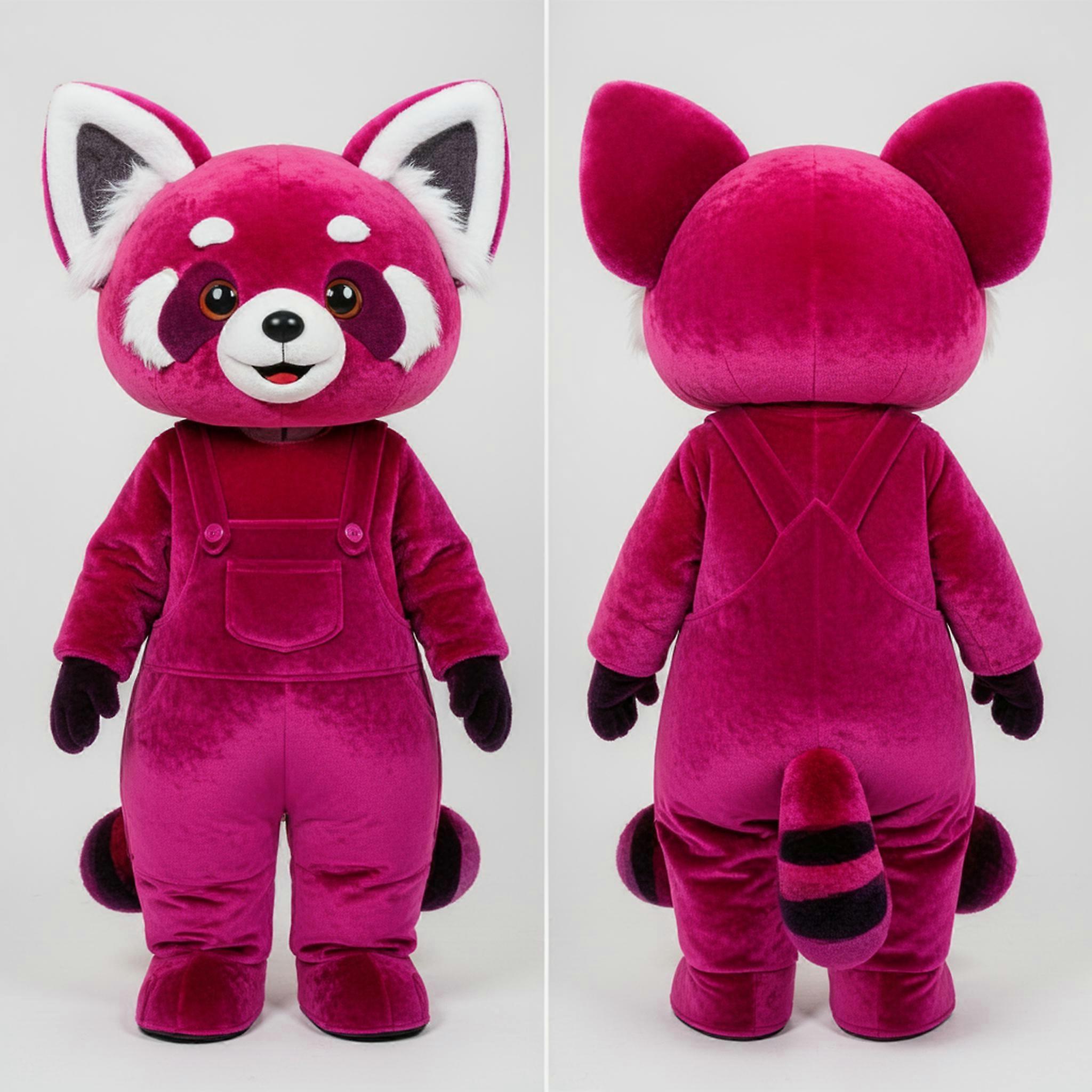 MASTICOT Magenta Velvety Red Panda Mascot