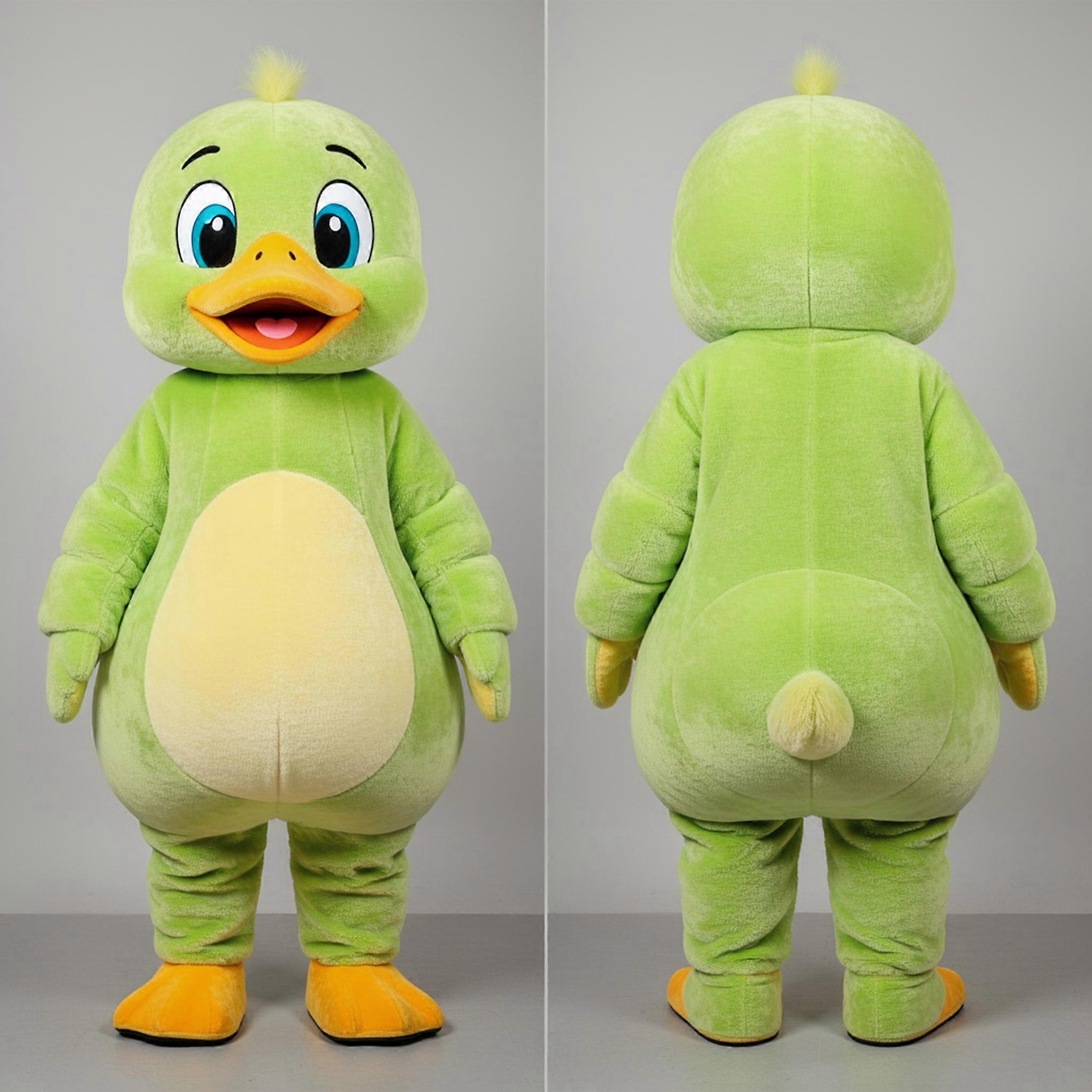 MASTICOT Lime Green Fluffy Gosling Mascot