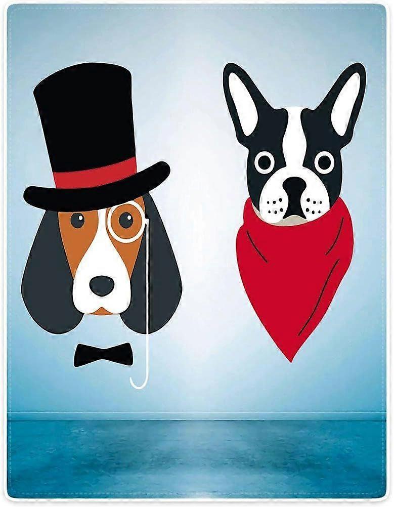 Soft Flannel Fleece Blanket Throw for Bed SofaGentle Dogs