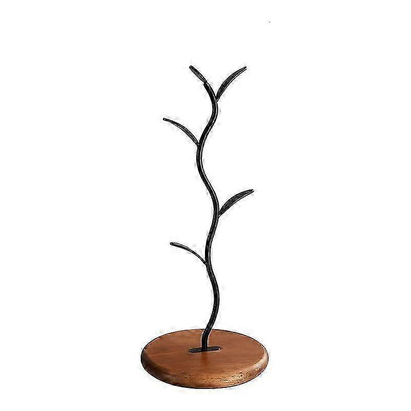 Solid Wood Tree Cup Holder Decor