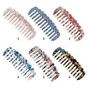 Korean Style Acetate Wavy Trim Anti-Static Massage Hair Comb Colorful Marble Stone Print Large Wide Tooth Hairbrush Hairdressing Styling Tools For Wom