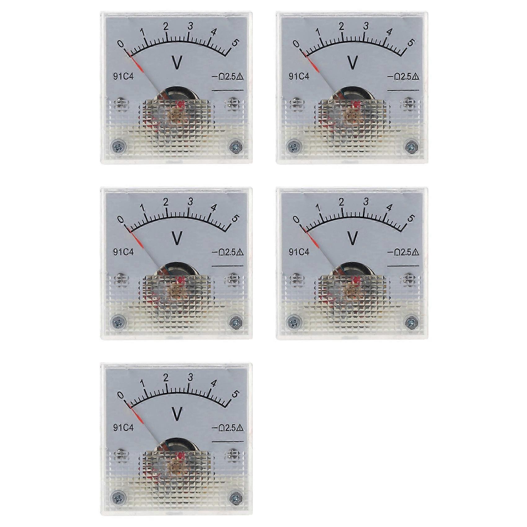 5X Voltmeter 91C4 for Voltmeter Analog Panel Meter Mechanical Type 5V Style