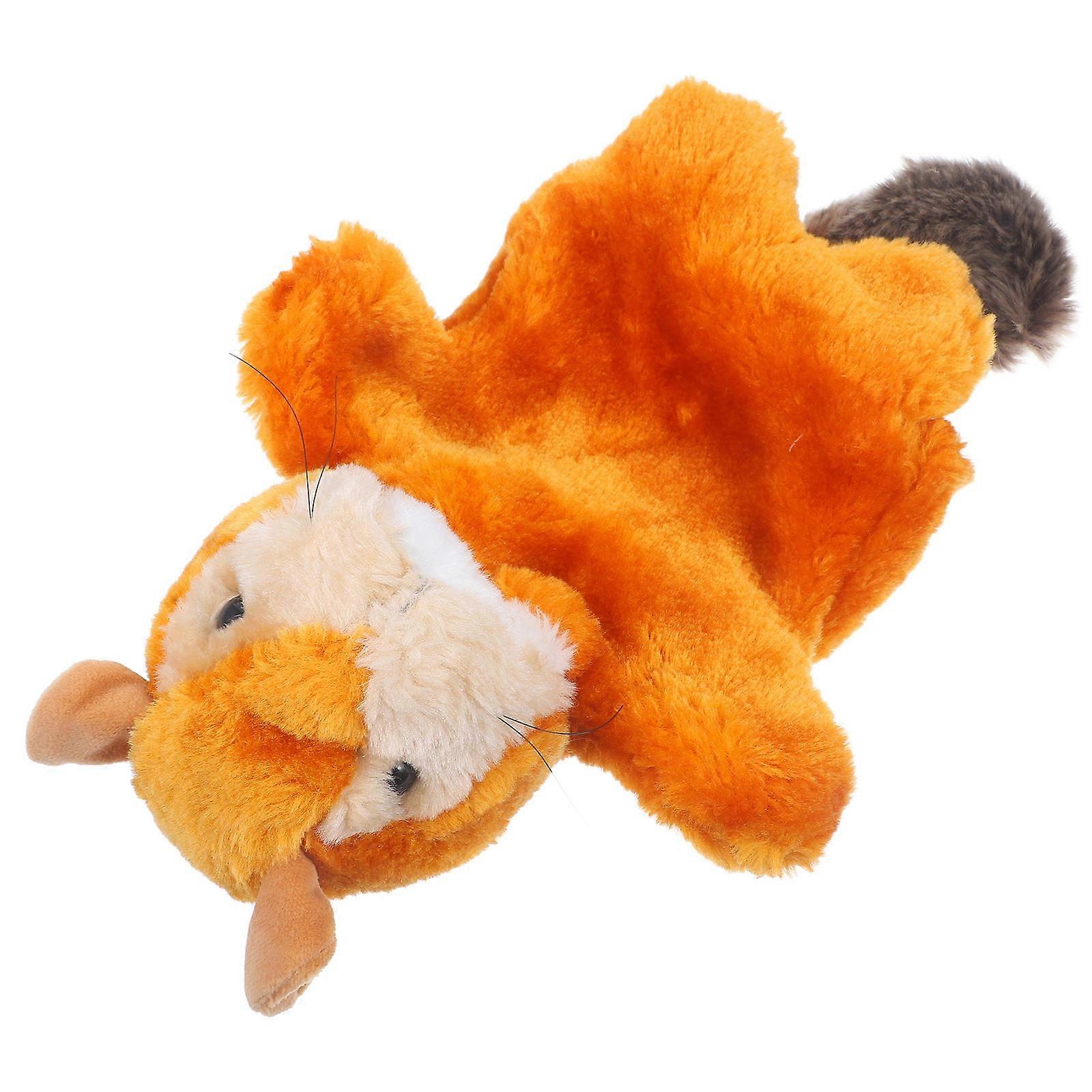Plush Squirrel Hand Puppet Toy for Playing Use Brown Cloth