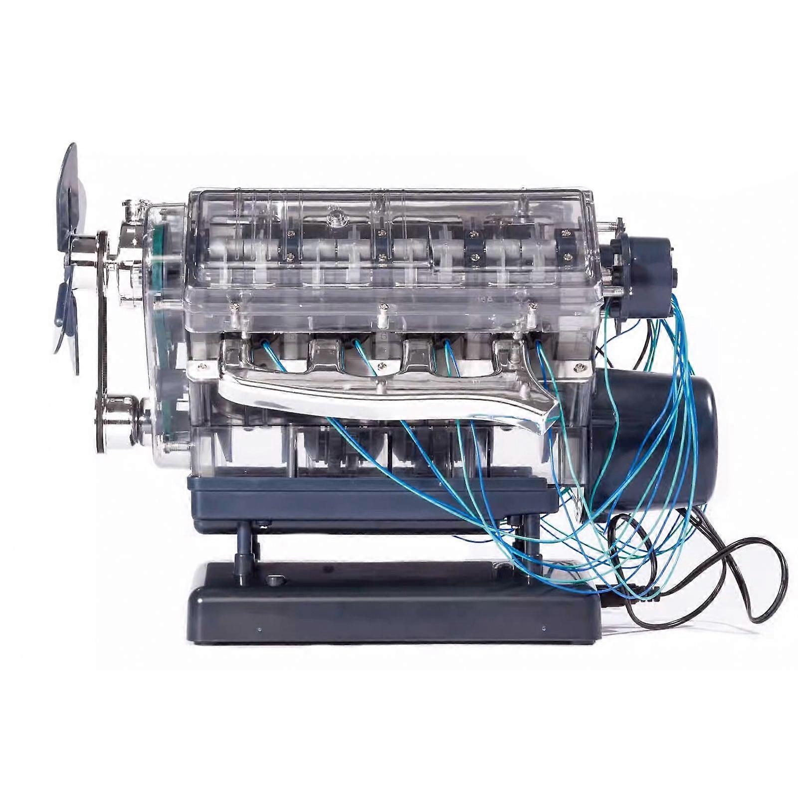 DIY Mini V8 Engine Model Kit Working Miniature Motor Silver js