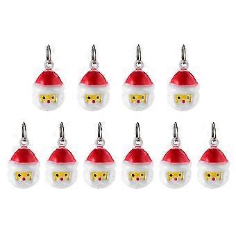 10 pezzi di campanellini natalizi a forma di Babbo Natale, ciondolo a forma di cartone animato per animali domestici, collana per animali domestici