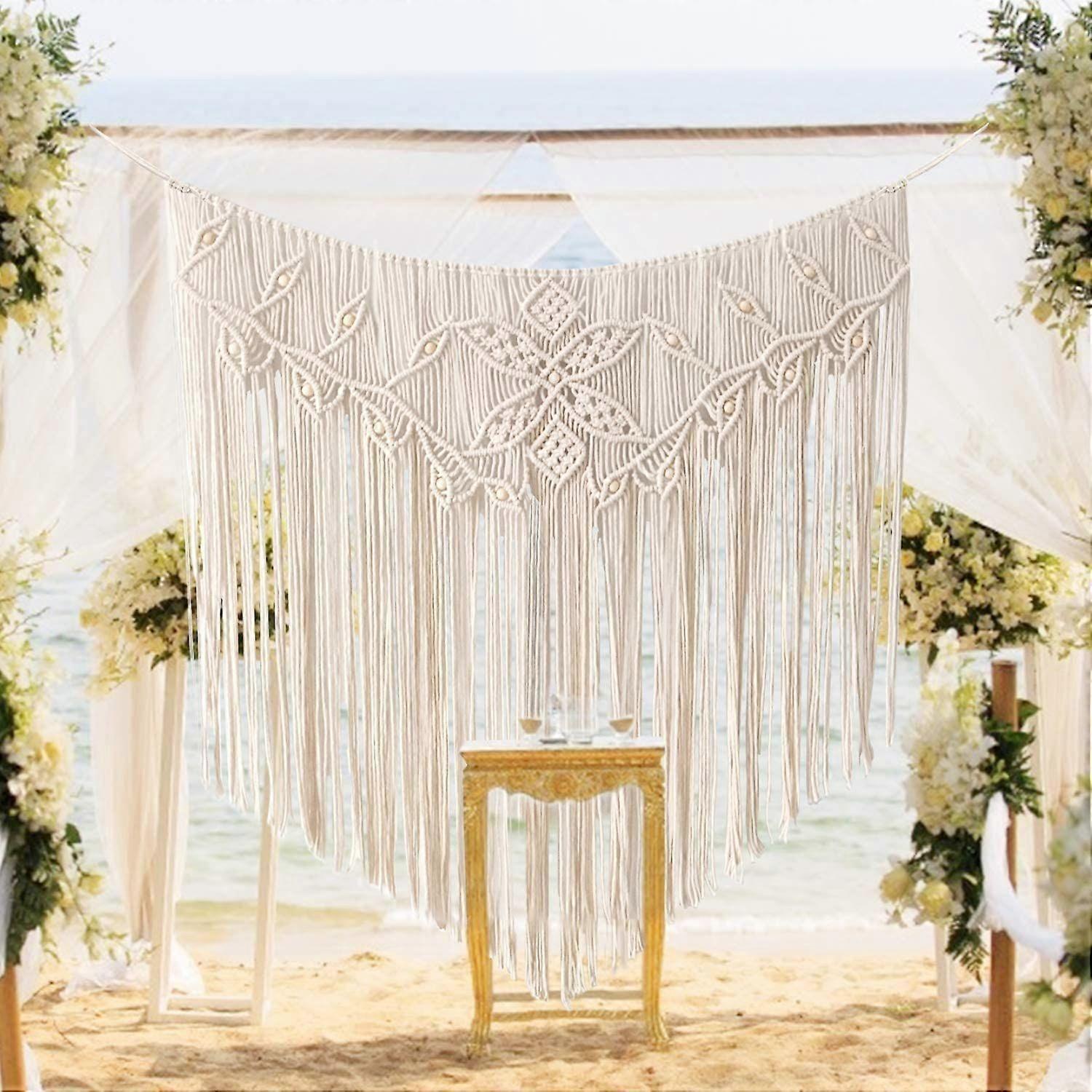 Bohemian Macrame Wall Hanging Tassel Banner