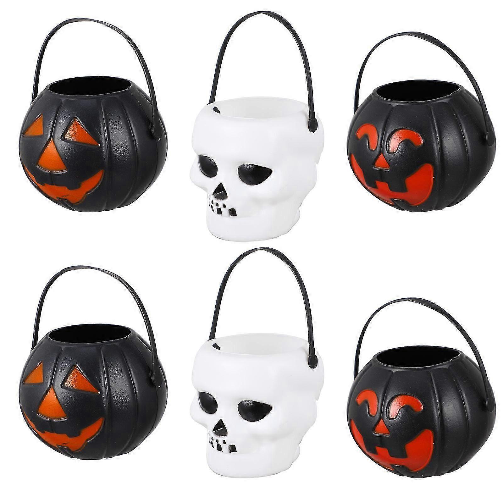 Halloween Decor 18Pcs Portable Mini Plastic Candy Buckets