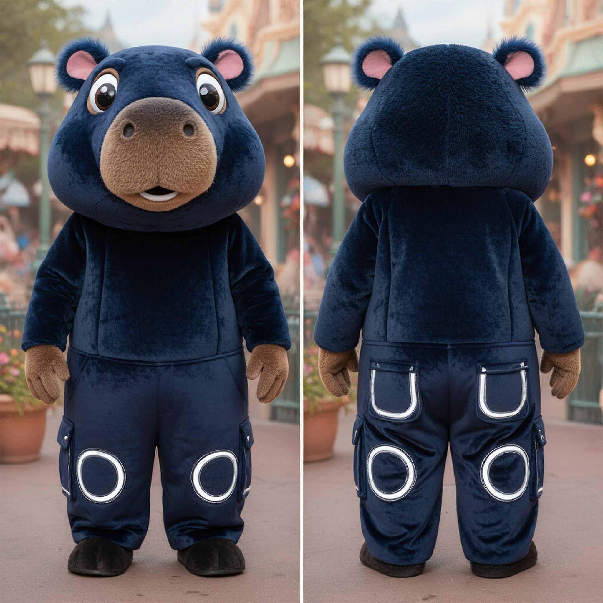 MASTICOT Navy Plush Rounded Capybara Mascot