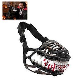 Dog Muzzle Costume - Halloween Hound Mask with Sculpted Teeth for Spooky Pet Photos