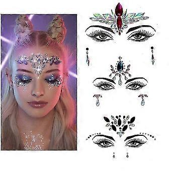 3pcs Self-Adhesive Glow Face Jewels