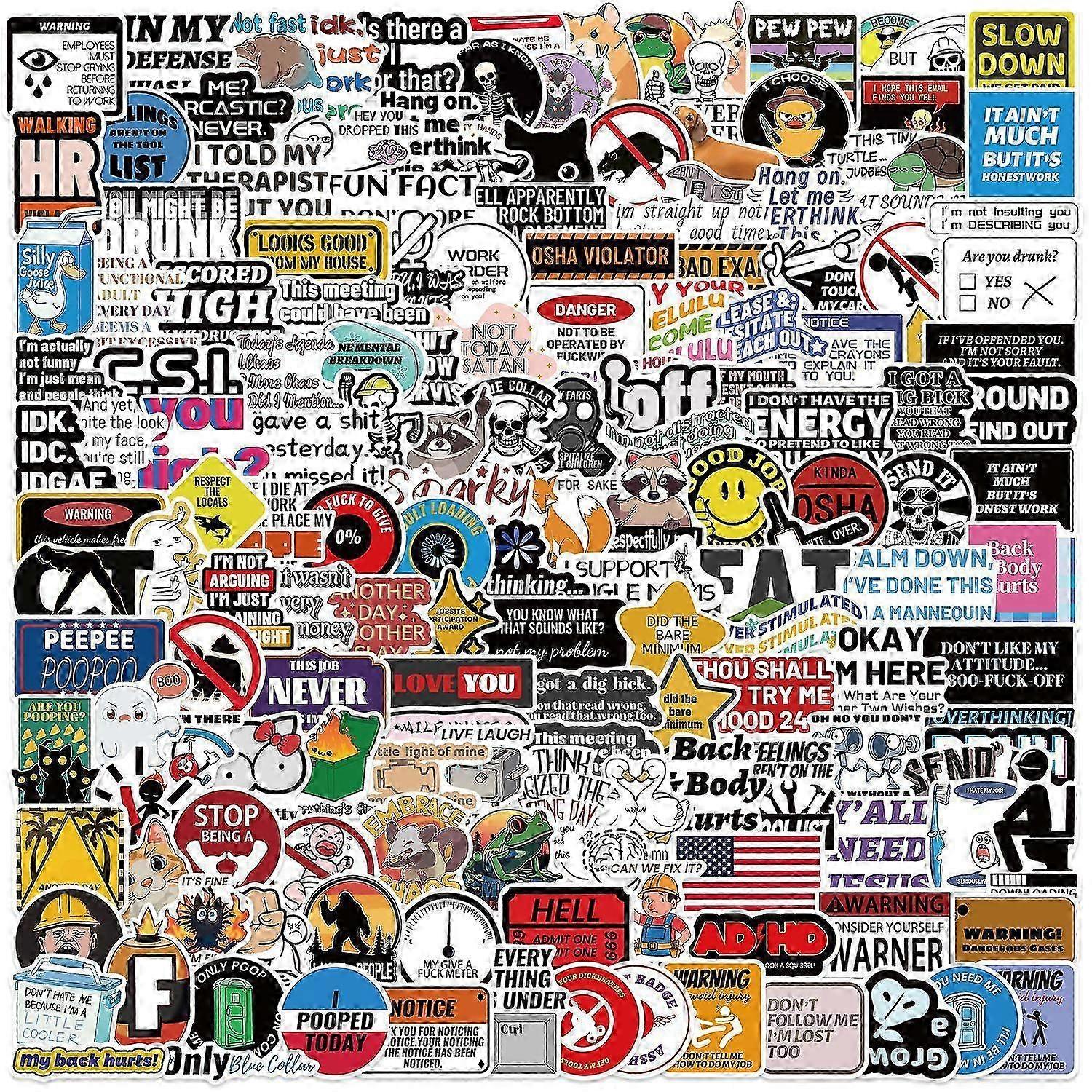 200 Silly Waterproof Prank Sticker Set
