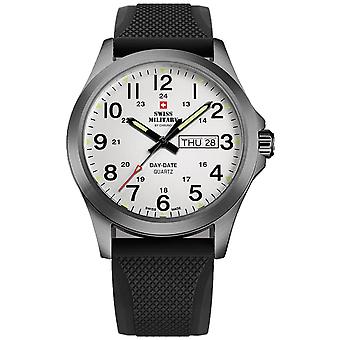 Swiss Military smp36040. bpl12arub Quartz analoge man horloge met siliconen armband SMP 36040.21