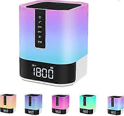 Haut-parleur Bluetooth portable, réveil Ado, lampe de chevet tactile avec, réveil lumineux pour enfants, veilleuse haut-parleur Bluetooth, cadeau pour 