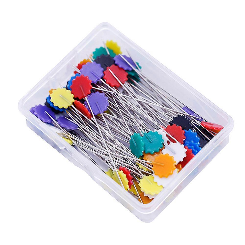 Aiguilles de positionnement plates, en forme de fleur, pour travaux manuels, 50 pièces, multicolores, pour la couture.