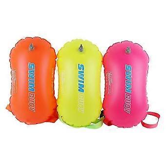 Inflatable Double Swimming Buoy, PVC Safety Buoy for Water Sports, Adjustable Waist Belt