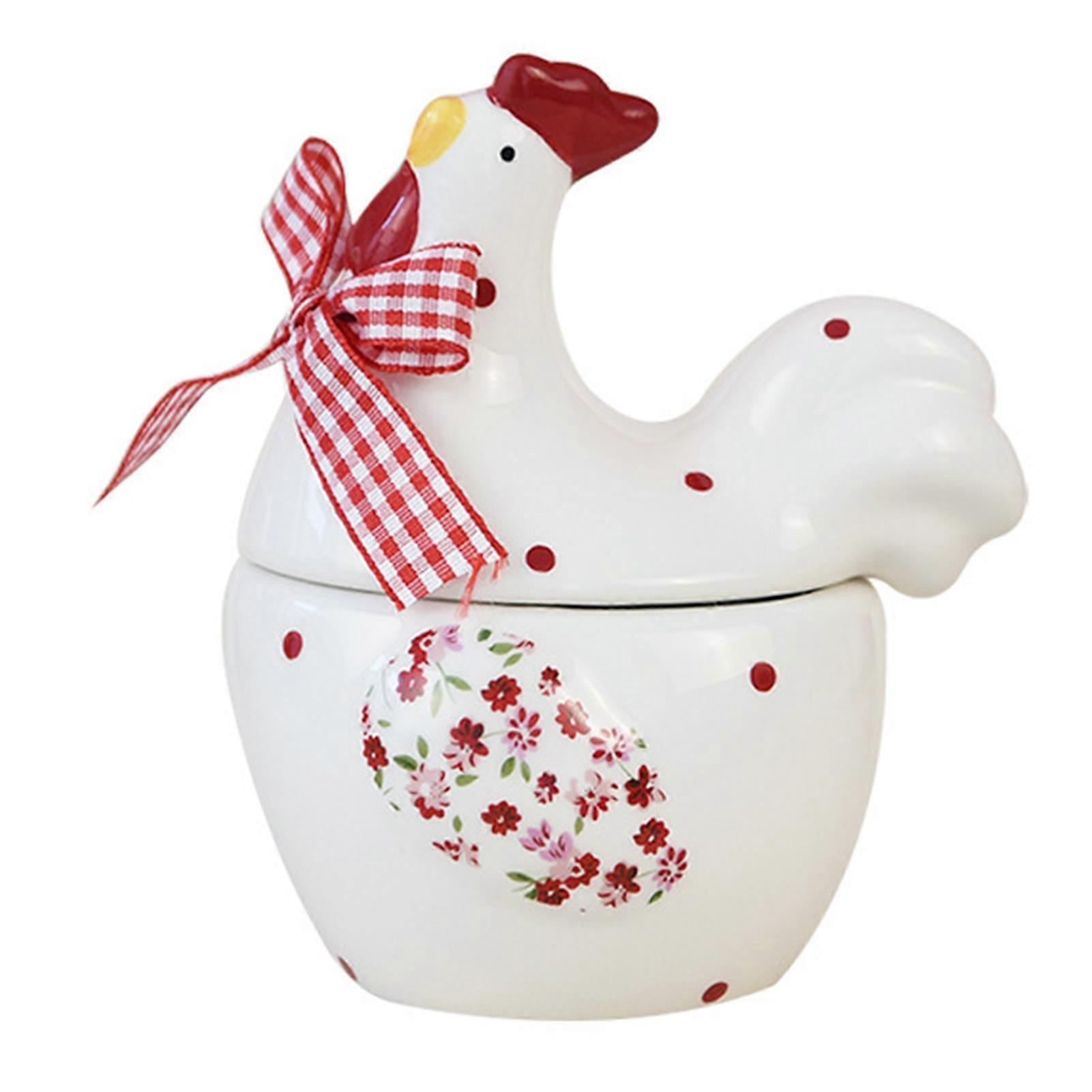 Ceramic Chicken Salt Cellar with Lid