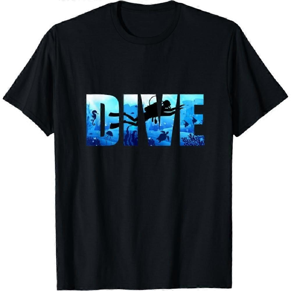 T-shirt unisexe pour hommes et femmes, avec un design original sur le thème de la plongée sous-marine.