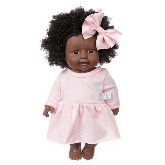 12 Inch Black Baby Dolls With Clothes A,frican Realistic Baby Washable Kids Girls