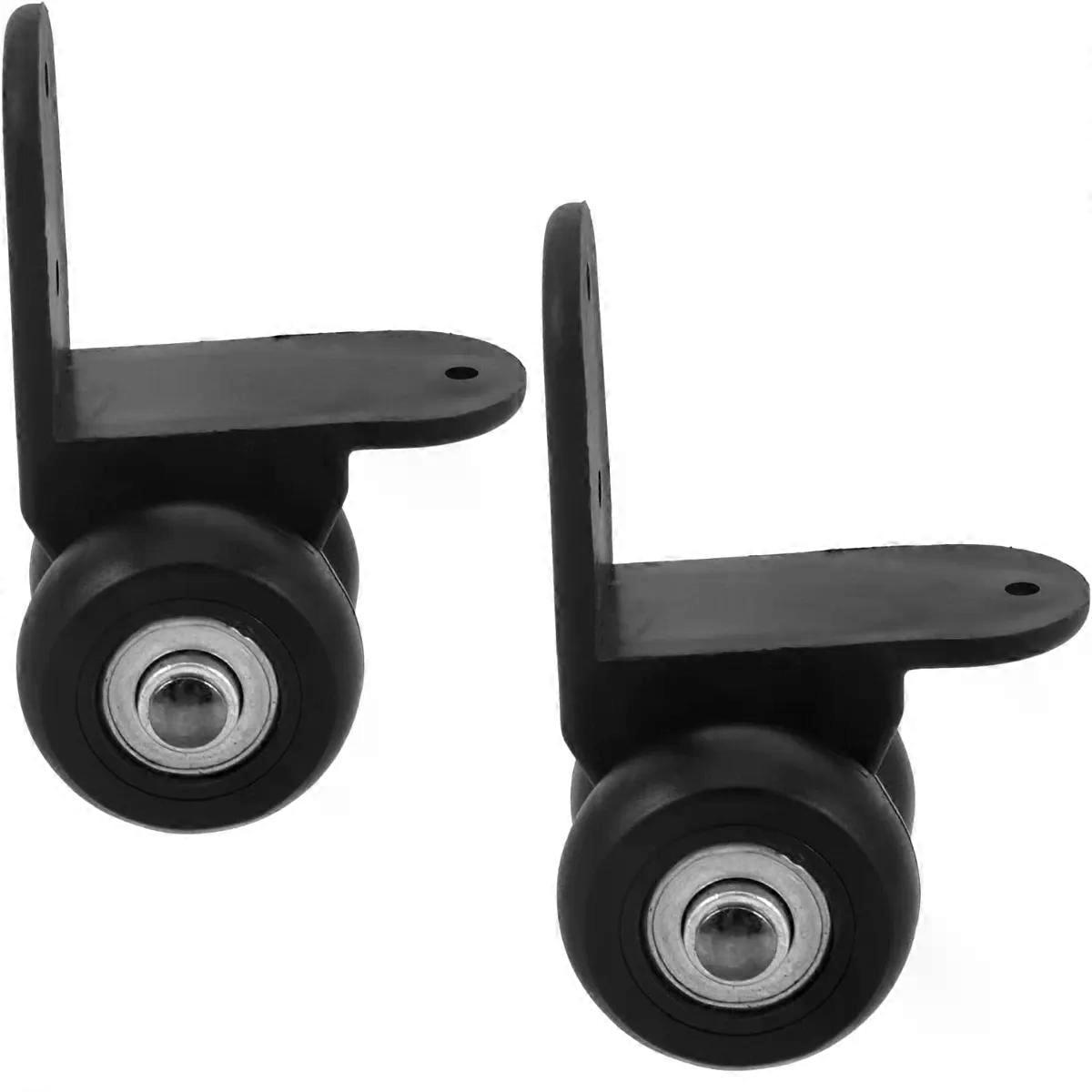 Caster Replacement Wheels 1 Pair Black Iron Rubber