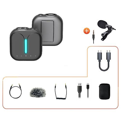 Outdoor Professional Noise-cancelling Wireless Lavalier Microphone Type-c+external Microphone